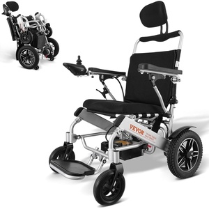 VEVOR Electric Wheelchair for Adults Seniors, 300 lbs Weight Capacity, 17.7 in Width Lightweight Foldable Motorized Power Wheelchairs, Long Range All Terrain Aluminum Alloy Chair, Adjustable Backrest(Model 5)