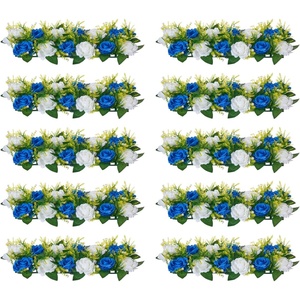 VEVOR Flower Balls Arrangement Bouquet 10 PCS, 9.5-Inch Diameter Artificial Flower Balls Wedding Rose Centerpieces, Faux Flowers Arrangements for Wedding Centerpiece Home Table Decorations, White(Strip-shaped)