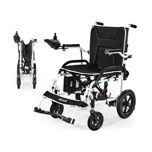 VEVOR Foldable Electric Wheelchair for Adults, Only 40 lbs, Lightweight & Portable Motorized Chair with 12-Mile Range, All-Terrain Power for Seniors, Travel, Outdoor Use