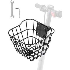 VEVOR Front Bike Basket, Electric Scooter Basket with Fixed Bracket – Max Bearing 20 lbs, Construct from Solid Steel, Knee Electric Scooter Accessories