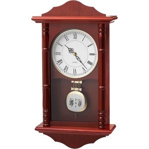 VEVOR Grandfather Vintage Wall Clock, 18 in Wooden Wall Clock with Pendulum Pine Wood & MDF Wall Clocks with Quartz Movement Quiet for Living Room Bedroom Home Decor Gift(Grandfather Clock-18 in)