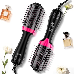 VEVOR Hair Blow Dryer Brush, 4 in 1 Hair Dryer and Styler Volumizer with Negative Ion, Ceramic Coating Barrel 65MM Oval Shape, Less Frizz & Heat Damage Hot Air Brush for Straightening Drying Curling(2.56″)