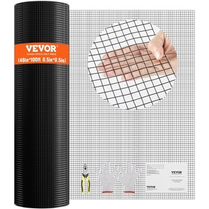 VEVOR Hardware Cloth, 36” x 50′ 1/2 inch Galvanized Wire Mesh Roll, 19 Gauge Chicken Wire Fencing Roll, Vinyl Coating Metal Wire Mesh for Chicken Coop Barrier, Rabbit Snake Fences, Poultry Enclosures(1/2inch 48” x 100′)