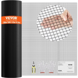 VEVOR Hardware Cloth, 36” x 50′ 1/2 inch Galvanized Wire Mesh Roll, 19 Gauge Chicken Wire Fencing Roll, Vinyl Coating Metal Wire Mesh for Chicken Coop Barrier, Rabbit Snake Fences, Poultry Enclosures(1/2inch 36” x 50′)