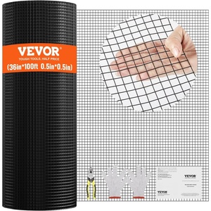 VEVOR Hardware Cloth, 36” x 50′ 1/2 inch Galvanized Wire Mesh Roll, 19 Gauge Chicken Wire Fencing Roll, Vinyl Coating Metal Wire Mesh for Chicken Coop Barrier, Rabbit Snake Fences, Poultry Enclosures(1/2inch 36” x 100′)