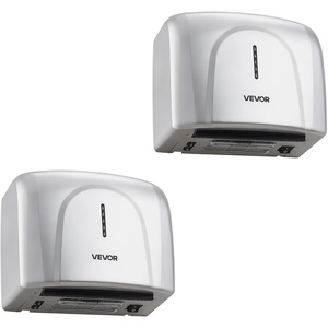 VEVOR Heavy Duty Commercial Hand Dryer, 1300W Automatic High Speed Stainless Steel Warm Wind Hand Blower, 120V Plug in/Hardwired Two Power Options, Compliant for Industry Business Restrooms(Silver-2plastic)