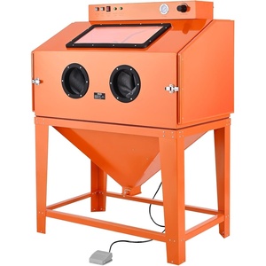 VEVOR Heavy Duty Sandblasting Cabinet Kit with Pressurized Tank, Industrial-Grade Steel Sand Blasting Cabinet – with Dust Collector and Casters for Oversized Parts Surface Finishing, Rust Removal(SBC450E)
