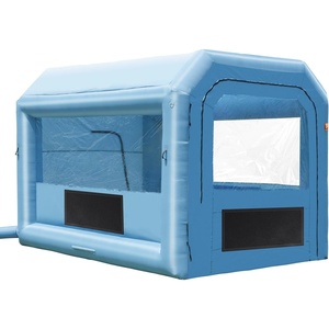 VEVOR Inflatable Paint Booth, 13.12 x 9.84 x 9.25 ft, Inflatable Spray Booth with 750W Powerful Blower and Air Filter System, Triangular Roof, for Painting Bicycle, Motorcycle, Automotive Sheet Metal(13x10x9Ft)