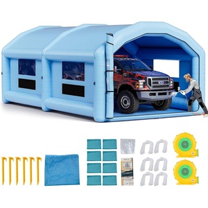VEVOR Inflatable Paint Booth, 13.12 x 9.84 x 9.25 ft, Inflatable Spray Booth with 750W Powerful Blower and Air Filter System, Triangular Roof, for Painting Bicycle, Motorcycle, Automotive Sheet Metal(33x20x13Ft)