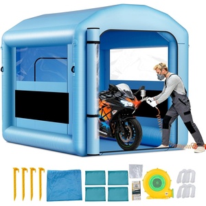 VEVOR Inflatable Paint Booth, 9.84 x 8.2 x 8.2 ft, Inflatable Spray Booth with 550W Powerful Blower and Air Filter System, Round Roof, for Painting Bicycle, Motorcycle, and Furniture