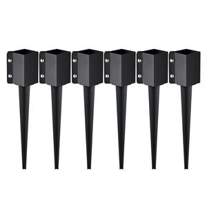 VEVOR No Dig Ground Anchor, 1 Pack 3.94 x 2.76 x 27.56 in DIY Screw in Post Stake, Includes 6 Lag Bolts & a Rebar, U-Shape Heavy Duty Steel Post Holder, Great for Mailbox Posts and Fence Posts(24 x 4 x 4 Inches)