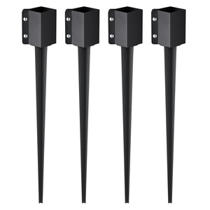 VEVOR No Dig Ground Anchor, 1 Pack 3.94 x 2.76 x 27.56 in DIY Screw in Post Stake, Includes 6 Lag Bolts & a Rebar, U-Shape Heavy Duty Steel Post Holder, Great for Mailbox Posts and Fence Posts(36 x 4 x 4 Inches)