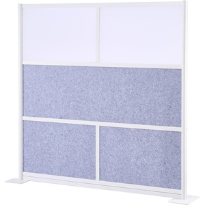 VEVOR Office Divider Privacy Partition, 1-Pack, 70″ x 70″ Modular Wall Room Divider, PET Workstation Cubicle Partition with Frosted Windows, Freestanding Privacy Panel Wall for Office Library