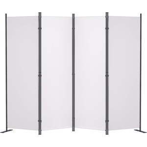 VEVOR Partition Screen, 5.6 ft Privacy Panels (4-Panel), Cloth Separator for Office, Bedroom, Dining & Study Areas, Standalone, White
