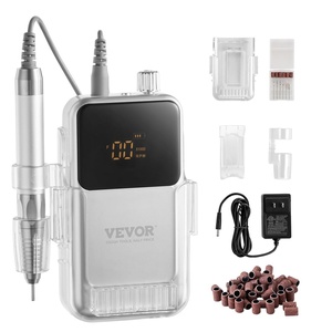 VEVOR Portable Electric Rechargeable Nail Drill, 35,000RPM Cordless Nail E File Machine, LCD-Display Acrylic Gel Grinder Tool for Manicure Pedicure Carve Polish with 6 Bits and 50PCS Sanding Bands(35K High-Torque)