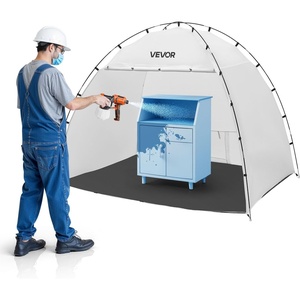 VEVOR Portable Paint Booth Tent, 116.14 x 114.96 x 79.53 inch Painting Tent Station, Spray Shelter with Built-in Floor & Mesh Screen, Large Space, Oxford Spray Painting Tents for Cupboard, Chairs(L92*W68*H75inch)