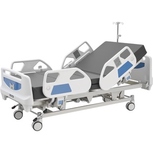 VEVOR Premium 5 Function Full Electric Hospital Bed, ICU Medical Bed with Cardiac Chair, CPR, Trendelenburg & Reverse Trendelenburg, Central Locking System with 5″ Casters for Home Hospital, 550LBS(85.4X42.5x33inch)