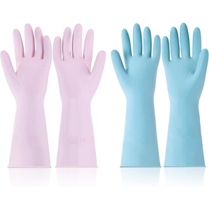 VEVOR Reusable Dishwashing Gloves, 2 Pairs Colorful Reusable Household Kitchen Cleaning Gloves for Washing Dishes and Cleaning Tasks, Flexible Long-lasting and Non-Slip, Medium, Blue + Purple(Blue + Purple)