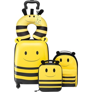 VEVOR Ride-on Luggage, 20 L Capacity, 20 Inches Kids Scooter Suitcase with Flash PU Wheels, Adjustable Handle & TPR Non-Slip Grip, Foldable & Lightweight Scooter Luggage for Kids Aged 5+, Blue(Yellow)