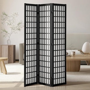 VEVOR Room Divider, 3 Panel Japanese Room Divider, Wood Folding Privacy Screen Indoor, Japanese Partition Dividers Portable Decoration Screens, for Room Separation Home Office Restaurant & Bedroom(Black)