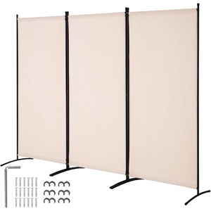 VEVOR Room Divider, 4 Panel Room Divider, Folding Privacy Screen and Portable Partition Divider for Room Separation, Freestanding Room Partitions for Office, Bedroom, Study, Beige(Beige)