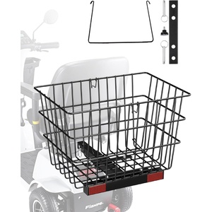 VEVOR Scooter Rear Basket, Heavy Duty Metal Wire Basket with Handle, Spacious Cargo Basket, Works with 1-inch Receiver, Compatible with Most Golden, Drive & Pride Mobility Scooter