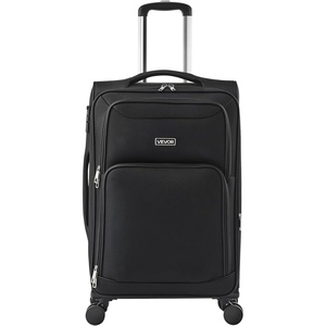 VEVOR Softside Expandable Luggage with Spinner Wheels, 28-Inch Softside Checked Large Luggage, Lightweight Checked Suitcase with Expandable Zippered Pocket and TSA Lock, Black(24-Inch Black)