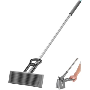 VEVOR Sponge Mop, High-Density PU Sponge Mop with 1 Pcs Sponge Mop Replacement, Easy to Squeeze Sponge Mop with Hook & Loop for Head Change, Fit for Various Floors’ Cleaning(Mop)