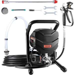 VEVOR Stand Airless Paint Sprayer, 1500W, 3300PSI High Pressure Airless Sprayer, Cleaning Brush, Hose, Extension Rod, Nozzles, Electric Spray Paint Machine for Large Apartments, Factory Buildings(650W Stand Airless Paint Sprayer)
