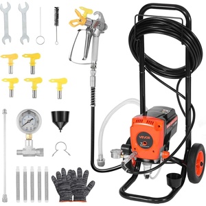 VEVOR Stand Airless Paint Sprayer with Cart, 950W 3000PSI High Efficiency Electric Airless Sprayer, Fine and Even Painting Effect, Paint Sprayers for Home Interior and Exterior Furniture and Fences(900W Wheeled-Airless Paint Sprayer)