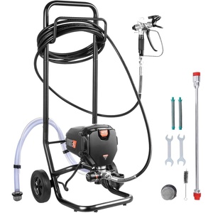 VEVOR Stand Airless Paint Sprayer with Cart, 950W 3000PSI High Efficiency Electric Airless Sprayer, Fine and Even Painting Effect, Paint Sprayers for Home Interior and Exterior Furniture and Fences(750W Wheeled-Airless Paint Sprayer)