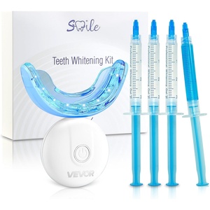 VEVOR Teeth Whitening Kit with LED Light, 32 LED Accelerator Lights, Whitening Gel Syringe, Desensitizing Gel, and U-Shaped Tray, Wireless Portable Kit Fast and Effectively Removes Stubborn Stains