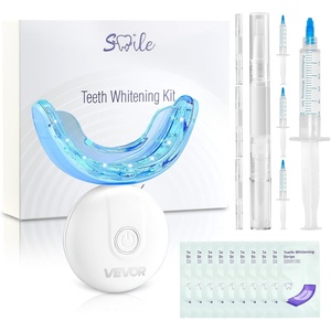 VEVOR Teeth Whitening Kit with LED Light, 32 LED Accelerator Lights, Whitening Strips, Pens and Gel Syringes, U-Shaped Tray, Wireless Portable Kit Fast and Effectively Removes Stubborn Stains