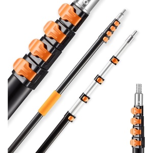 VEVOR Telescopic Extension Pole, 6-24 FT Multi-Purpose Extension Pole, Sturdy Aluminum Alloy Paint Extendable Pole with Flip-Lock Design, Telescopic Pole for Painting, Dusting and Cleaning(5-19 FT)
