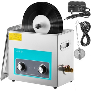 VEVOR Ultrasonic Vinyl Record Cleaner 6L 40kHz Vinyl Ultrasonic Cleaning Machine Knob Control Record Ultrasonic Cleaner 4 Records Vinyl Sonic Cleaner Stainless Steel Tank w/Mechanical Heater & Timer(6L-Record Cleaner)