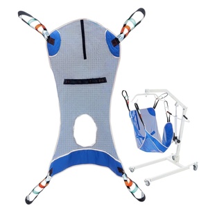 VEVOR Universal Full Body Patient Lift Sling – Medium, Patient Lift Medical Sling for Easy Transfer and Bathing, Polyester Patient Aid Transfer Sling for Elderly, Disabled, Bedridden, 500LBS Capacity(Medium with Opening)