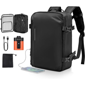 VEVOR Vacuum Travel Backpack, 80L, Expandable Vacuum Seal Compression Travel Backpack with Pump, with TSA-Approved Lock, Airback Vacpack, Water-Resistant Carry-On Suitcase Luggage, for Business, Black(Black)