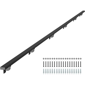 VEVOR Wall Mounted Stair Handrail, 5ft Pipe Staircase Handrail, Black Galvanized Aluminum, 1.26 inch Pipe Diameter, Indoor&Outdoor Staircase Railing,Industrial Hand Rail for Steps,Security Baluster(15 Feet)