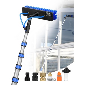 VEVOR Water Fed Pole Kit, 36FT Solar Panel Cleaning Pole with Extendable Handle, 180° Rotatable Brush Head & 65.6FT Hose, Household & Outdoor Window Cleaner Tool for Caravan Solar Panel Deck(30FT)