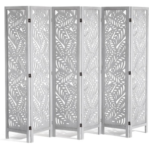 VEVOR Wood Room Divider, 6 Panel Wood Folding Privacy Screen, 66.9 Inches Tall Indoor Carved Partition Divider, Portable Decoration Screen, for Room Separation, Home, Office, Restaurant & Bedroom