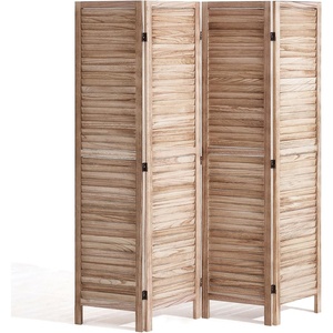 VEVOR Wood Room Divider, 6 Panel Wood Folding Privacy Screen, 66.9 Inches Tall Indoor Louvered Partition Divider, Portable Decoration Screen, for Room Separation, Home, Office, Restaurant & Bedroom(Natural)