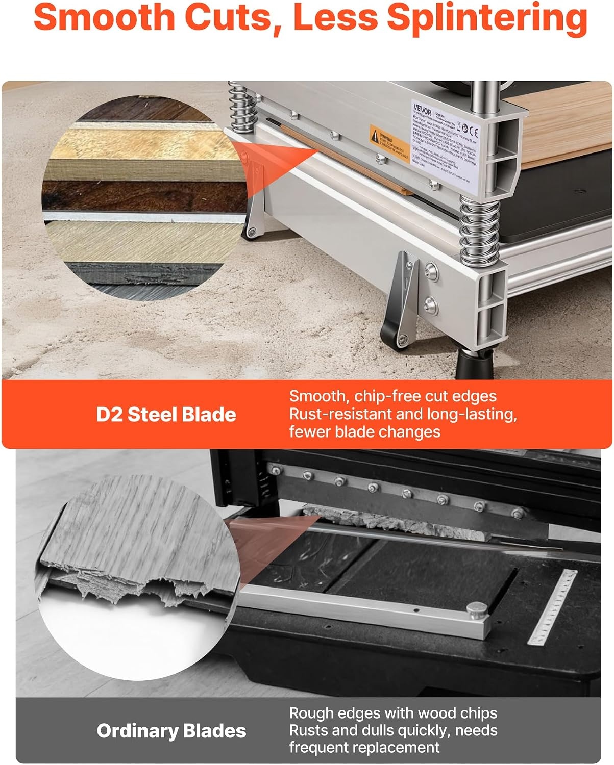 image:imageVEVOR 12 inch Vinyl Floor Cutter 16mm Thick Laminate Flooring Cutter with Upgraded LaborSaving AluminumAlloy Lever Telescoping Support Plate Cuts Engineered Wood LVT VCT SPC LVP WPC13 in Wide x 12 mm Thick