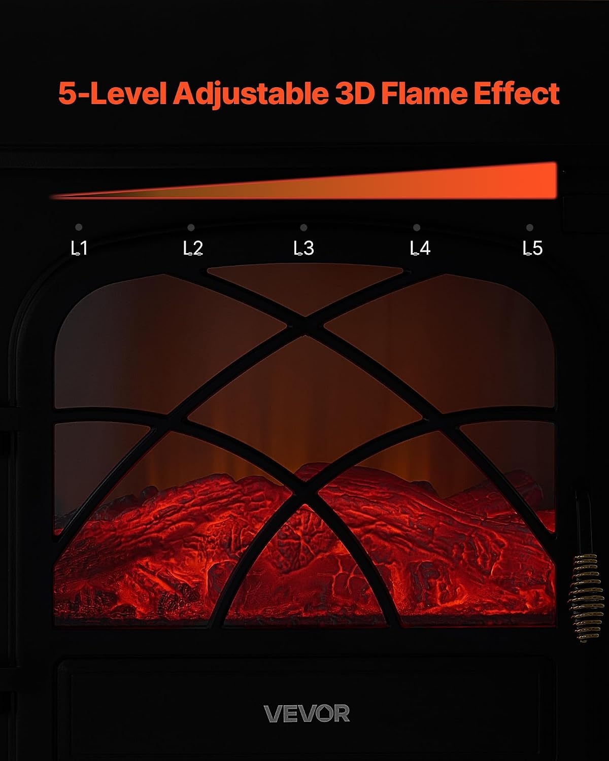 image:imageVEVOR 75Inch Freestanding Fireplace 1500W 5120 BTU Electric Fireplace Heater with Mantel Adjustable Flame amp Timer Overheat Protection Remote Control for Indoor Living Room amp Bedroom White255 Inch