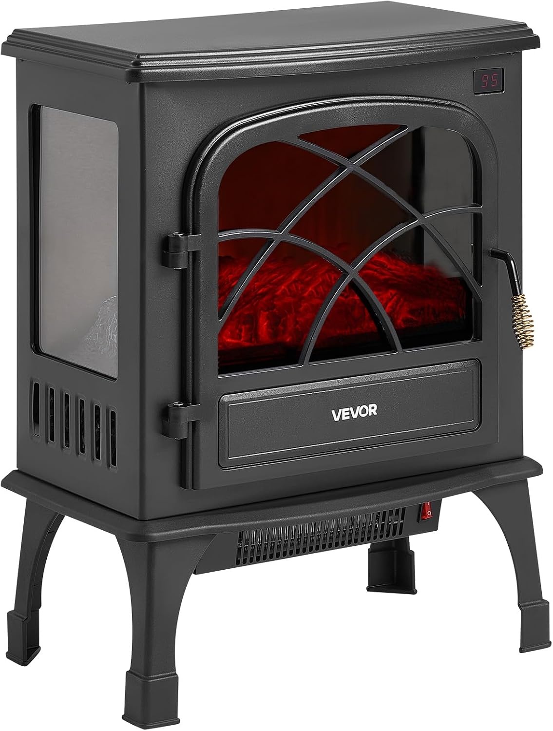 image:imageVEVOR 75Inch Freestanding Fireplace 1500W 5120 BTU Electric Fireplace Heater with Mantel Adjustable Flame amp Timer Overheat Protection Remote Control for Indoor Living Room amp Bedroom White255 Inch