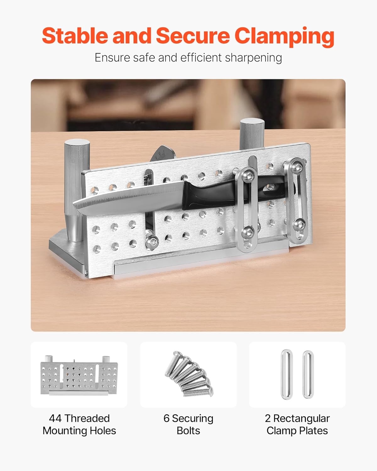 image:imageVEVOR Belt Grinder Knife Jig 85 115 Adjustable Belt Sander Knife Sharpening Jig with Dual Handles 768 Long Sharpener Locator Compatible with Belt Sander Bench Grinder Sharpening MachineSharpening JigUpgrade