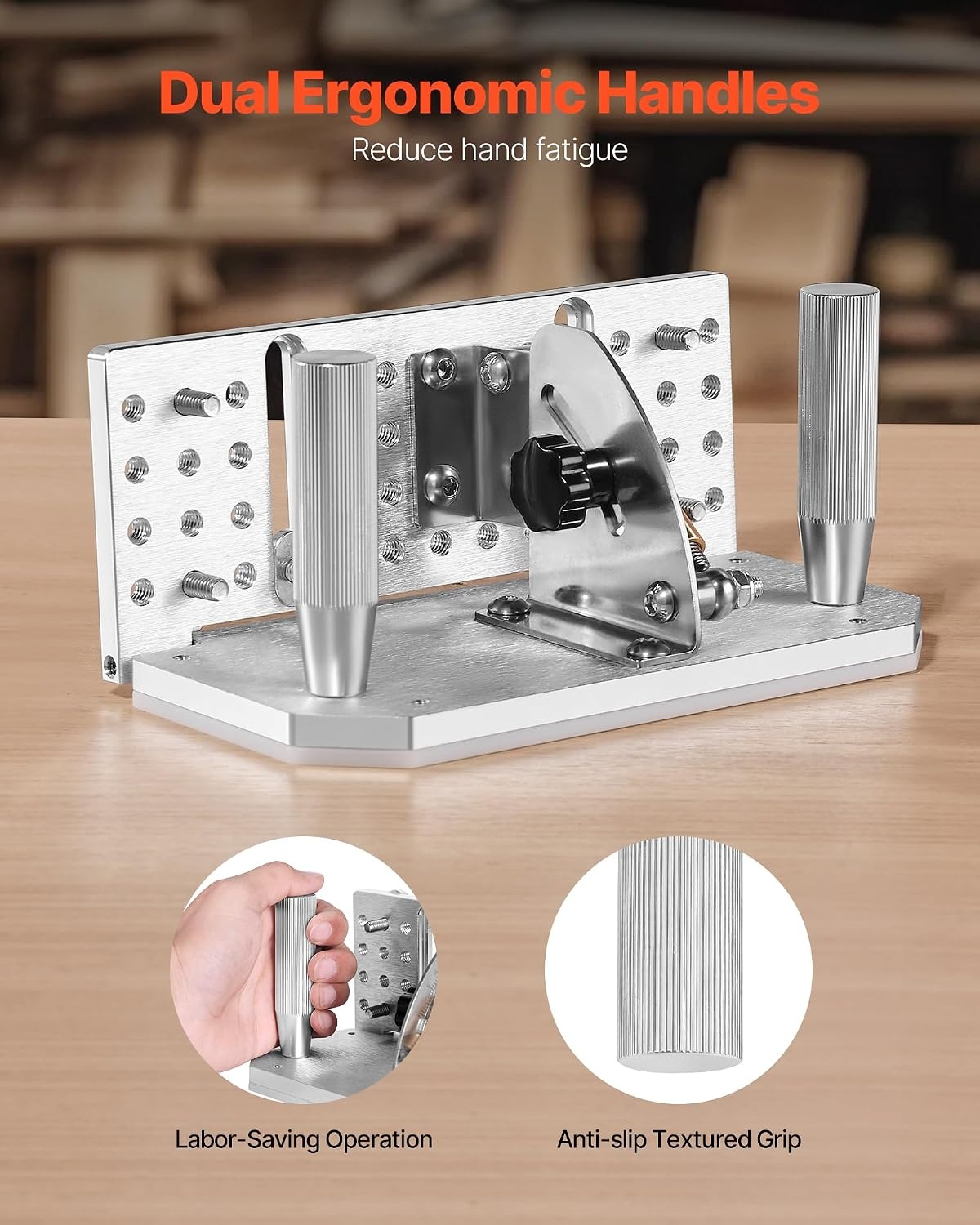 image:imageVEVOR Belt Grinder Knife Jig 85 115 Adjustable Belt Sander Knife Sharpening Jig with Dual Handles 768 Long Sharpener Locator Compatible with Belt Sander Bench Grinder Sharpening MachineSharpening JigUpgrade