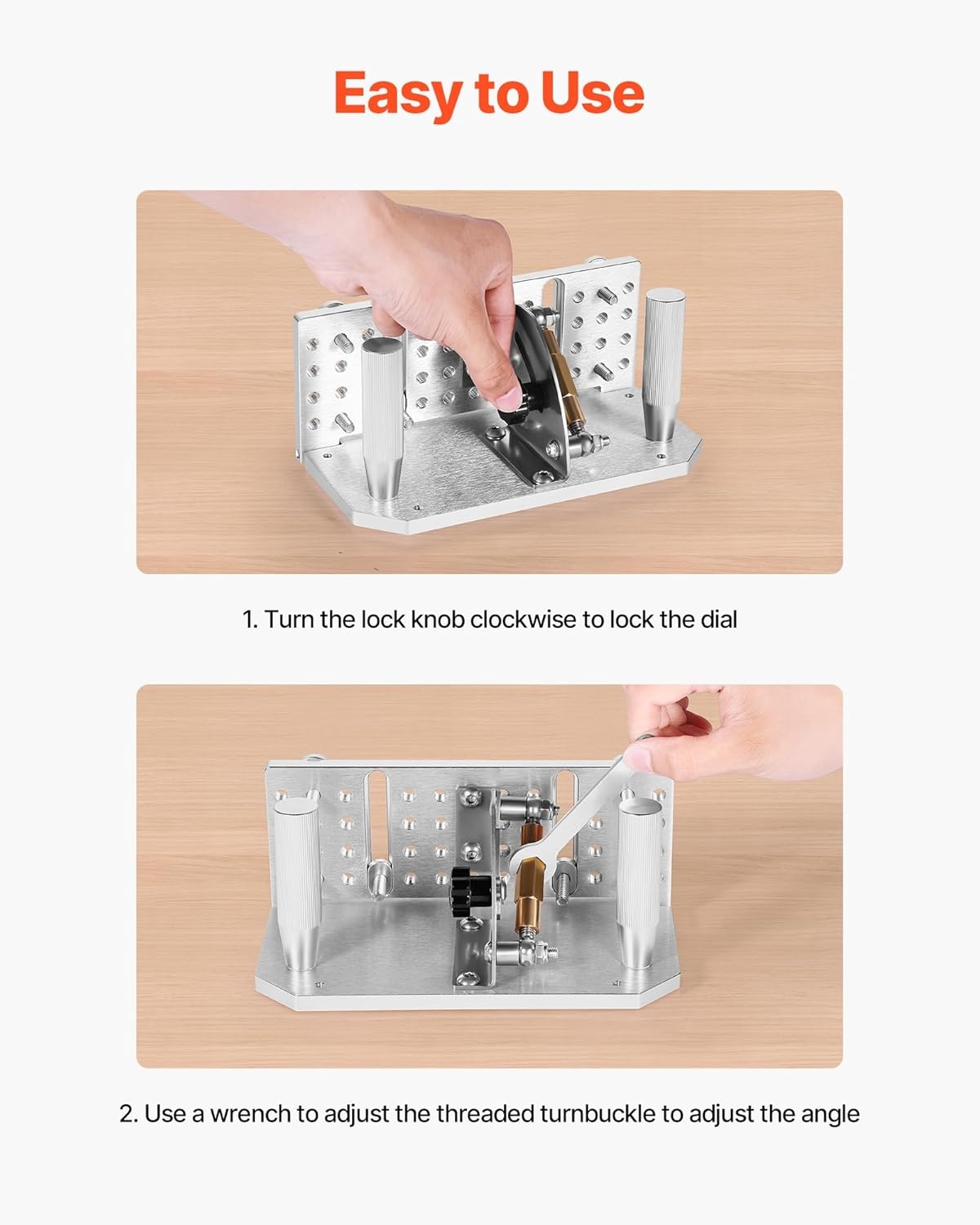 image:imageVEVOR Belt Grinder Knife Jig 85 115 Adjustable Belt Sander Knife Sharpening Jig with Dual Handles 768 Long Sharpener Locator Compatible with Belt Sander Bench Grinder Sharpening MachineSharpening JigUpgrade