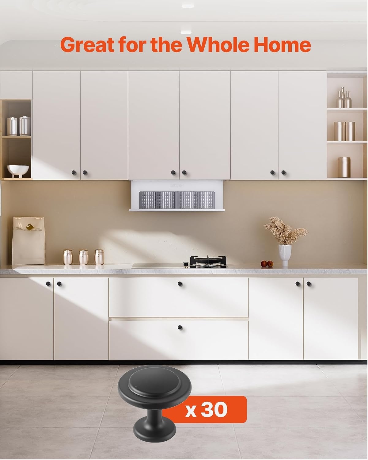 image:imageVEVOR Cabinet Knobs 30 Pack 122 Inch Black Zinc Alloy Drawer Pulls amp Door Handles Mushroom Kitchen Solid Knobs Dresser Handles Cupboard Hardware with Screws for Bathroom Closet Cabinets Drawers30 PCS