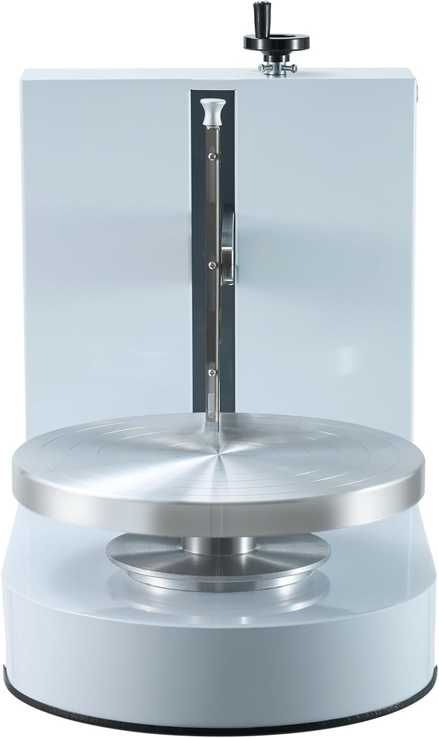 image:imageVEVOR Cake Decorating Machine Cake Cream Spreading Coating Smearing Machine Low Noise Cake Frosting Machine Turntable with Adjustable Scraper for 4 to 16 Cake 25320RPM Rotating Speed PinkWhite