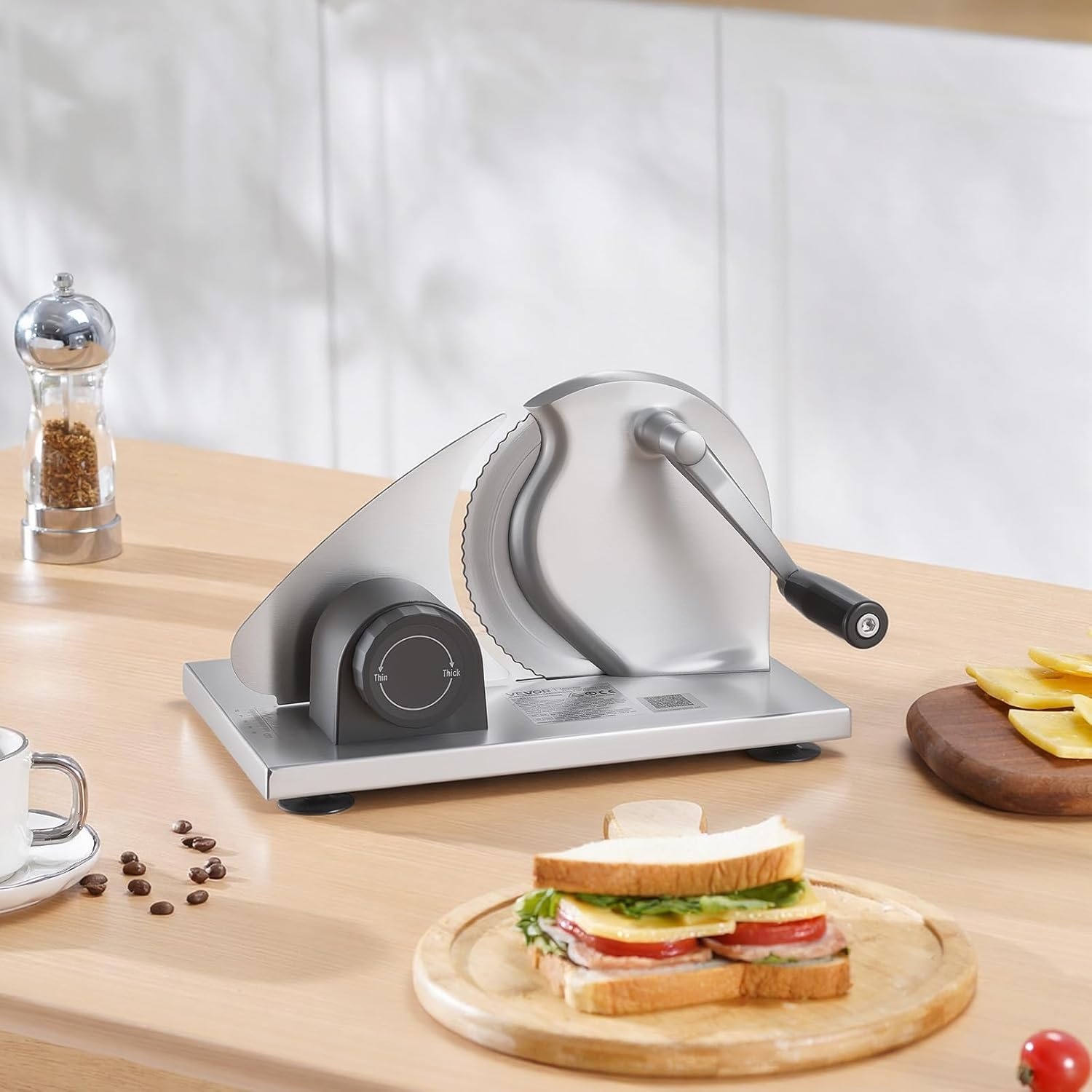 image:imageVEVOR Cheese Slicer Butter Cutter with 02 UltraThin Cheeser Butter Cutting Blade Detachable Cheese Slicer Wire Aluminum Alloy Commercial Cheese Cutter with 316 Stainless Steel Knife Wire122 x 1004 x 748 in